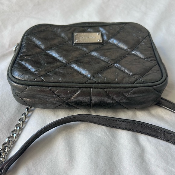 MICHAEL Michael Kors Jet Set Mini Crossbody Bag Leather Metallic Dark Silver - Picture 6 of 9